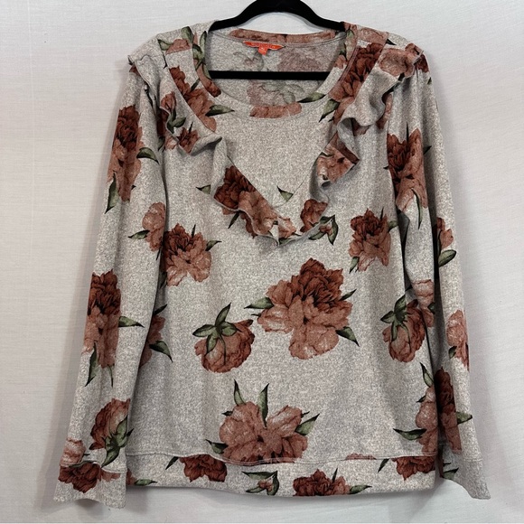 ModCloth Ruffle Recipient Floral Sweater XL - Picture 2 of 7